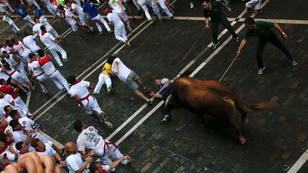 Pánico en el segundo día de encierros en Sanfermines