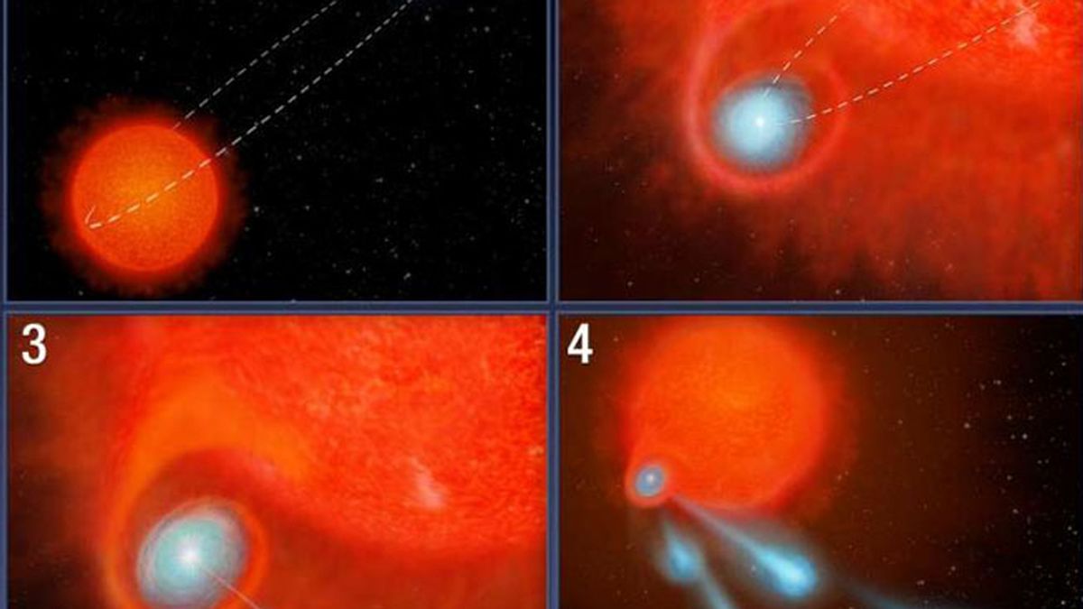 El telescopio espacial Hubble detecta un 'cañón de fuego' en una estrella moribunda