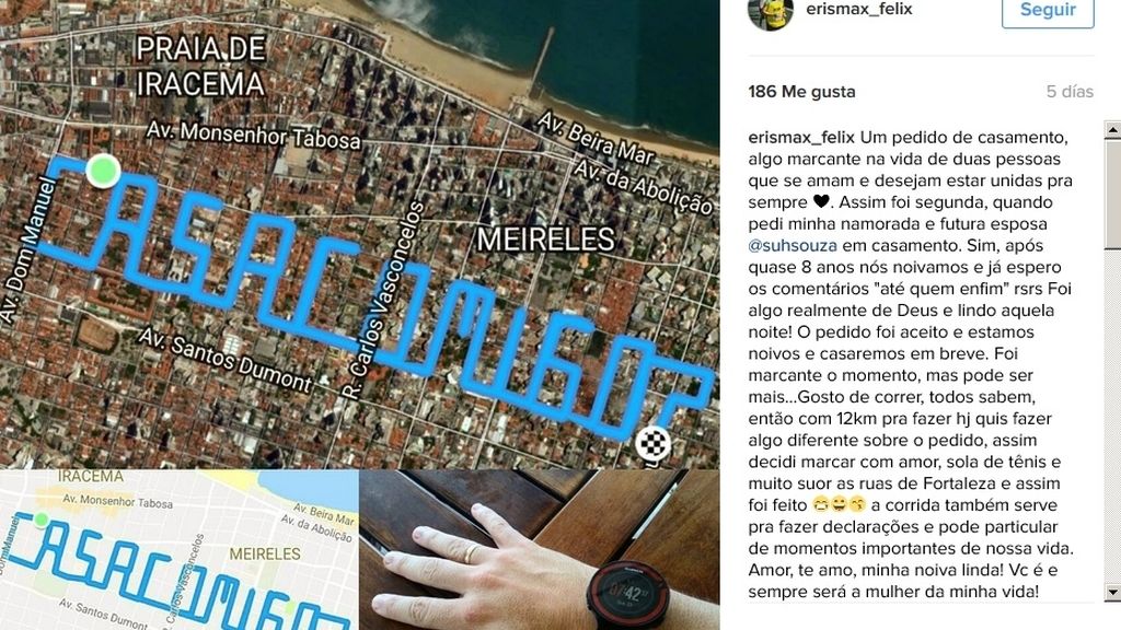 Un ‘runner’ recorre 12 km para pedirle matrimonio a su novia Un ‘runner’ recorre 12 km para pedirle matrimonio a su novia