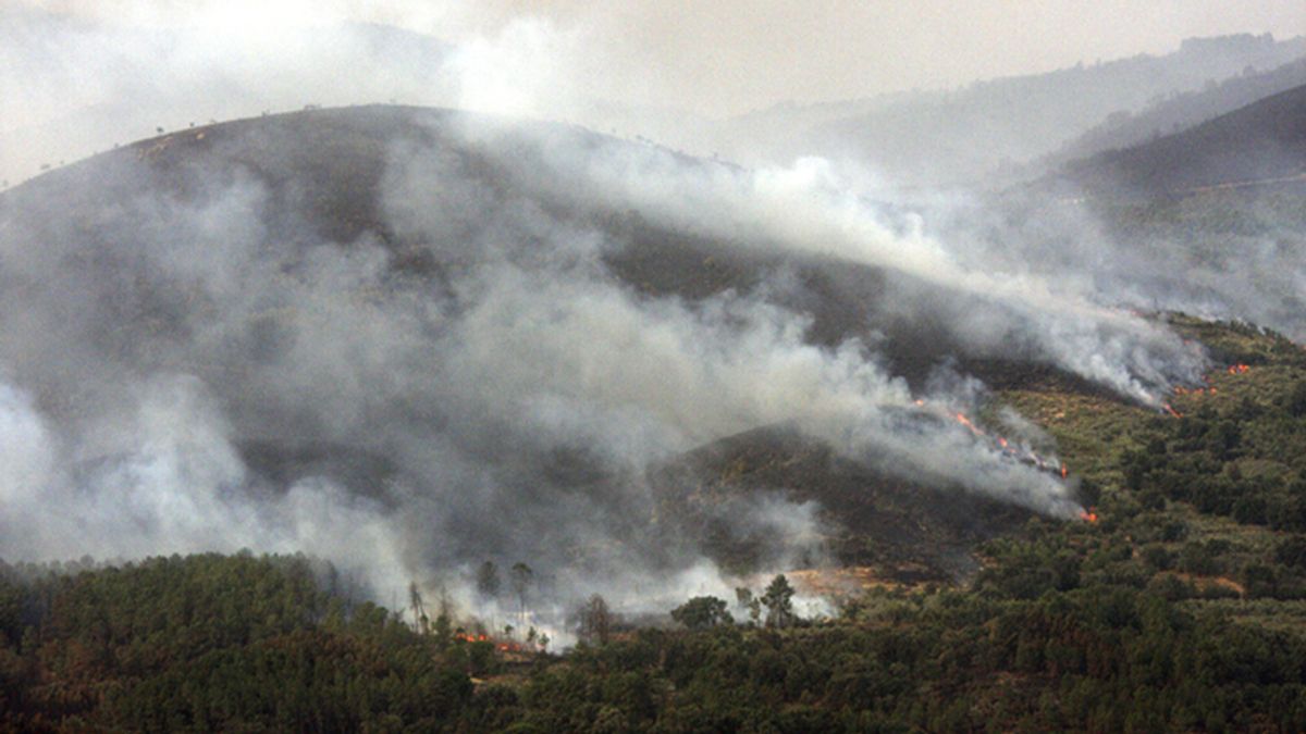 Incendio forestal en la Sierra de Gata, Cáceres, Extremadura