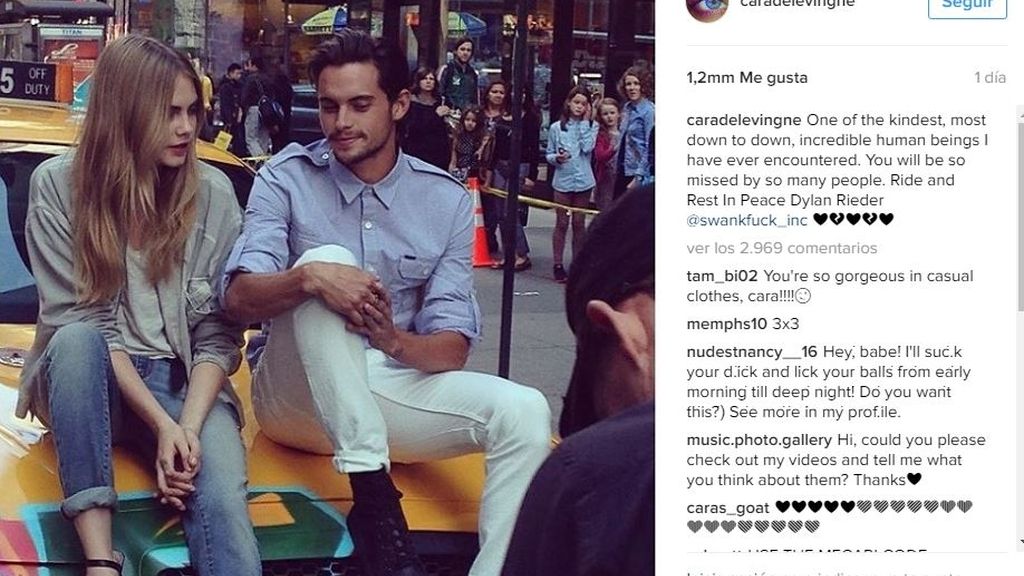 Cara Delevingne se despide de su amigo y compañero Dylan Rieder