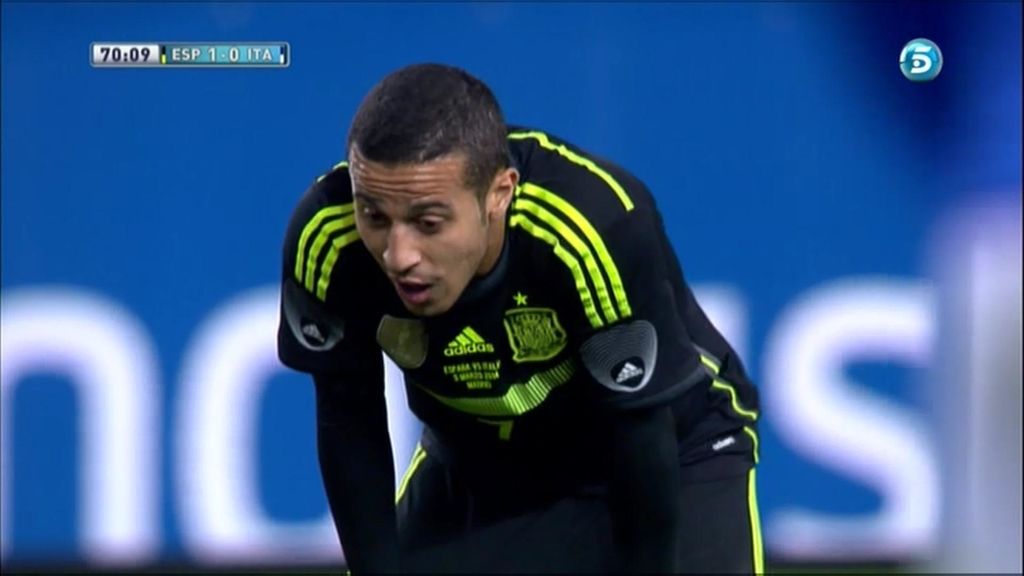 Thiago fue titular ante Italia en el Calderón