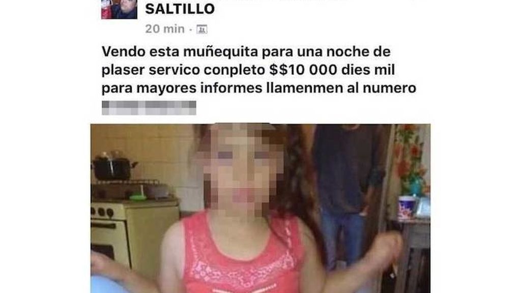 Vende los servicios sexuales de una niña a través de Facebook