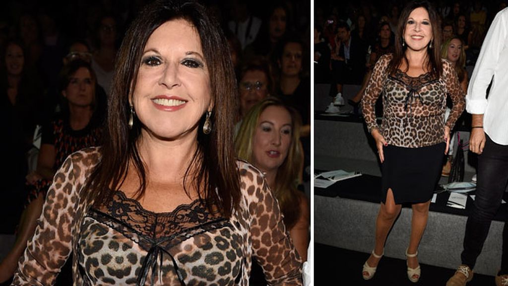 Loles León a pie de pasarela del desfile de Andrés Sarda