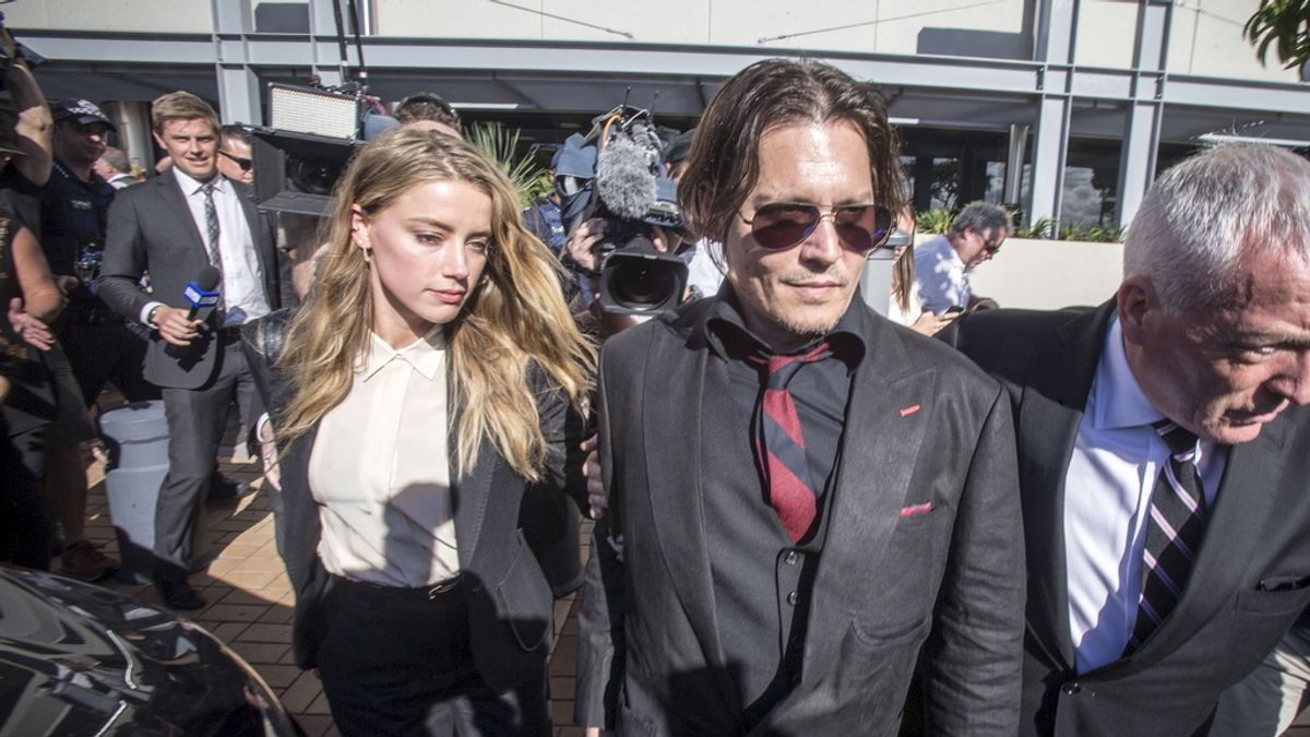 Johnny Depp y su mujer en los juzgados de Australia