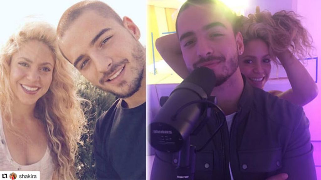 Con Shakira, en Barcelona