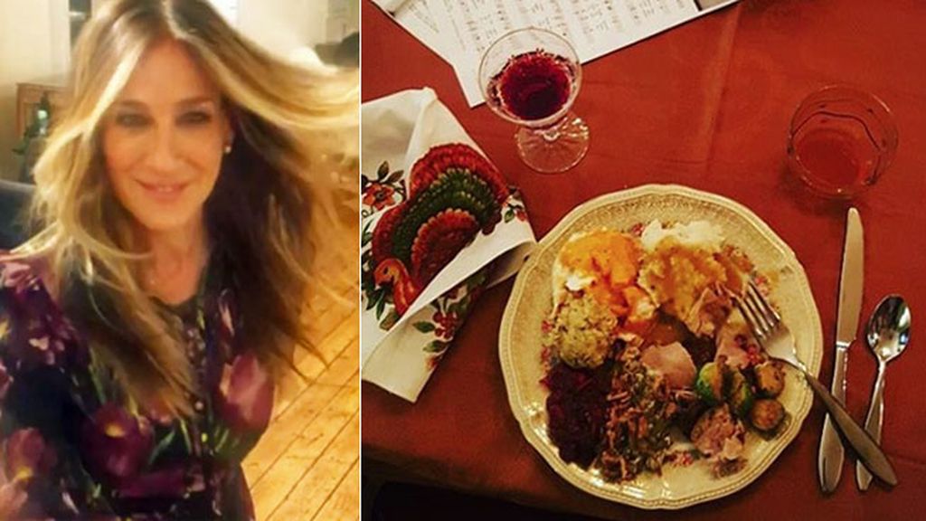 Sarah Jessica Parker nos ha enseñado su plato, servilleta de pavo incluida