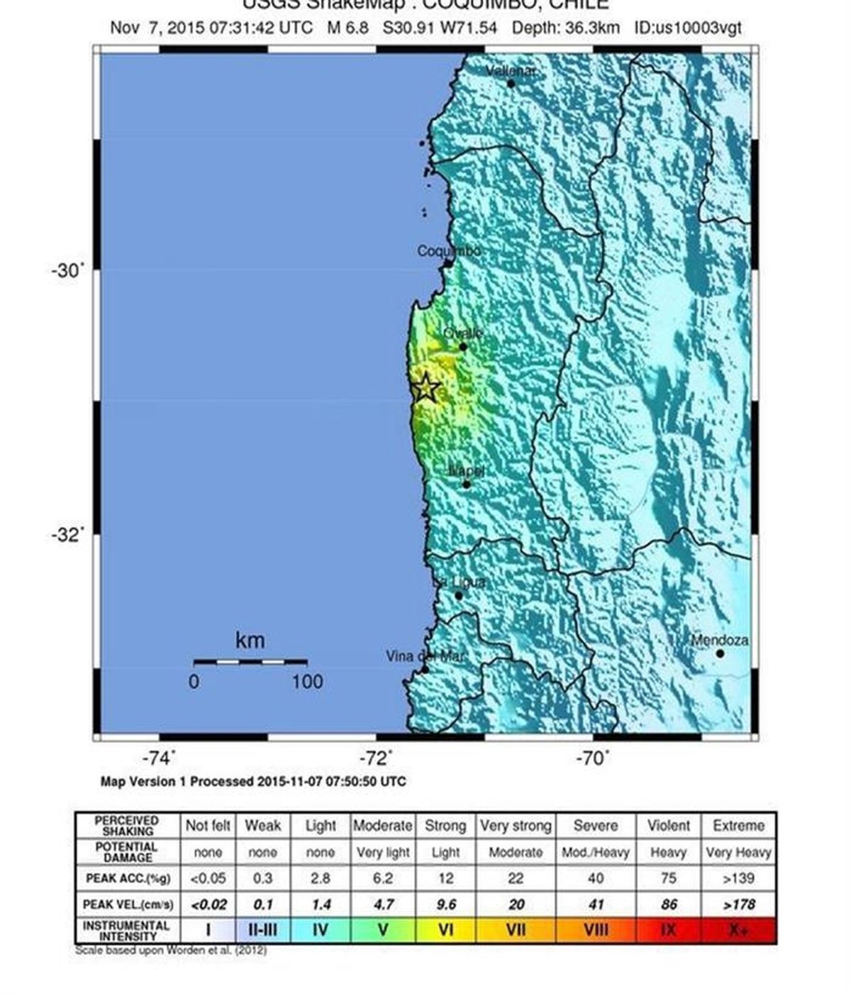 Registran un terremoto de 6,8 en la zona centro de Chile