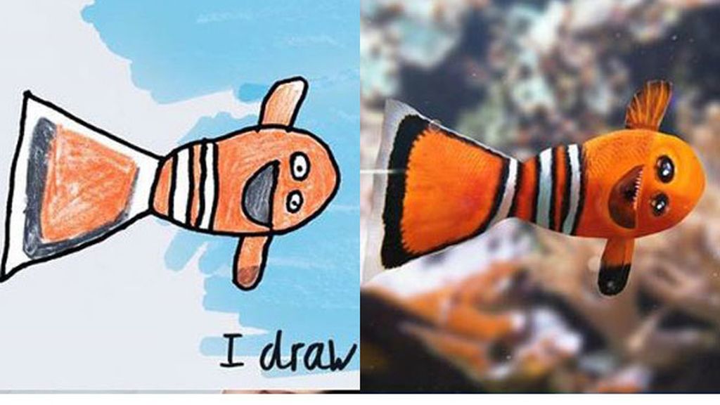 Lo que el pequeño dibuja...lo que su papá ve