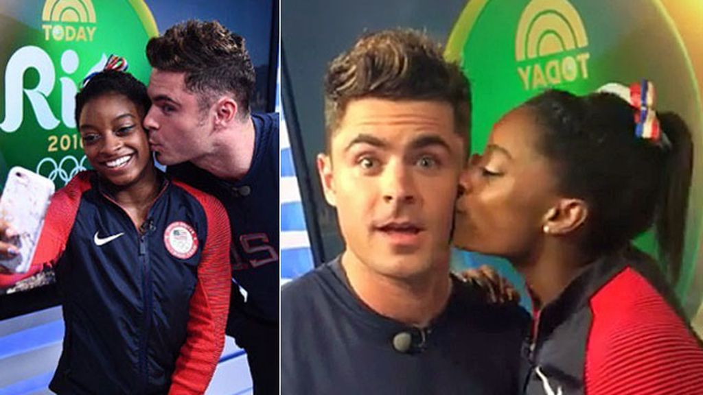 Simone Biles se encargó de materializar su momentazo con Zac varias veces