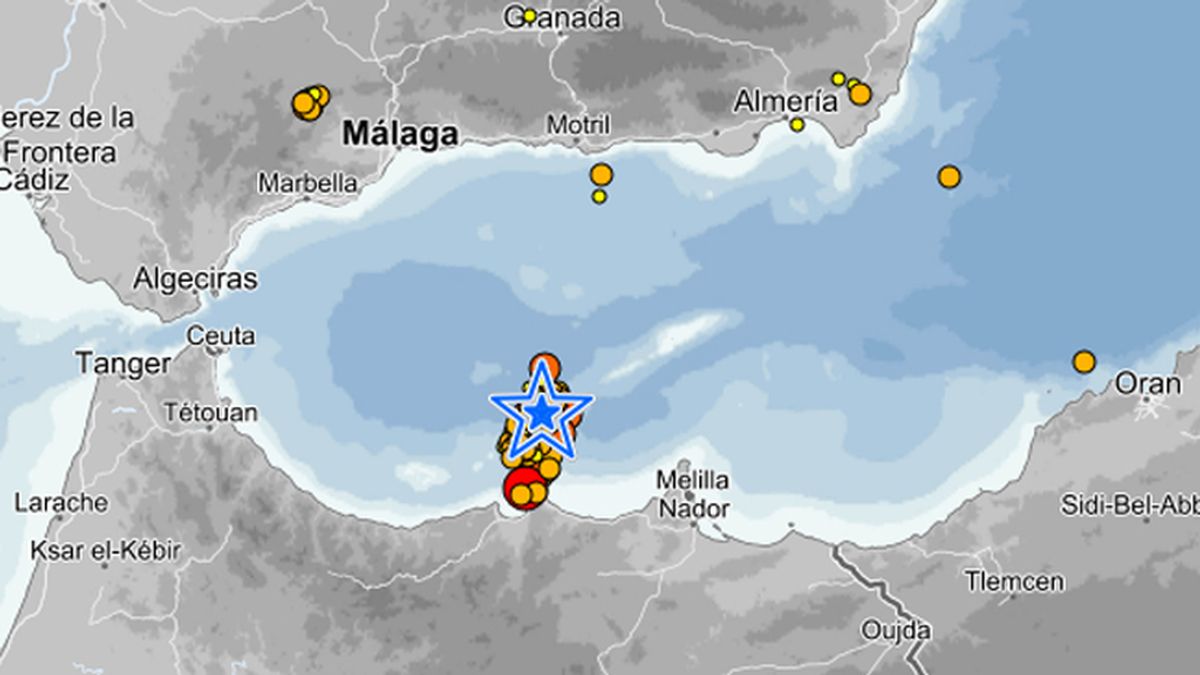 Registrado un terremoto de magnitud 4,8 en el mar de Alborán