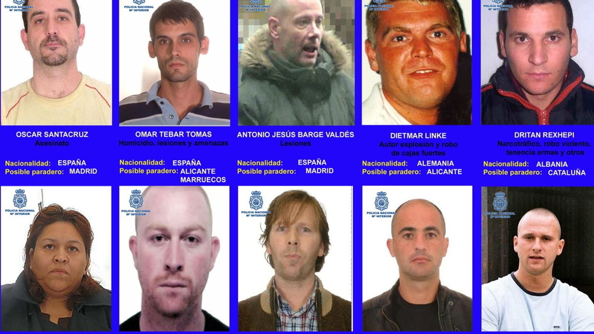 La Policía Nacional busca a diez criminales que podrían encontrarse en España