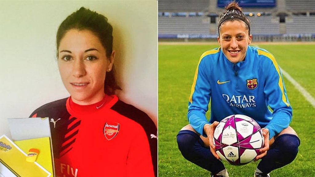 Las centrocampistas María Victoria Losada y Jenni Hermoso