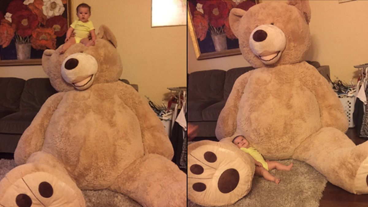 Un gigante oso de peluche, el regalo de un abuelo a su nieta que aplaude Twitter
