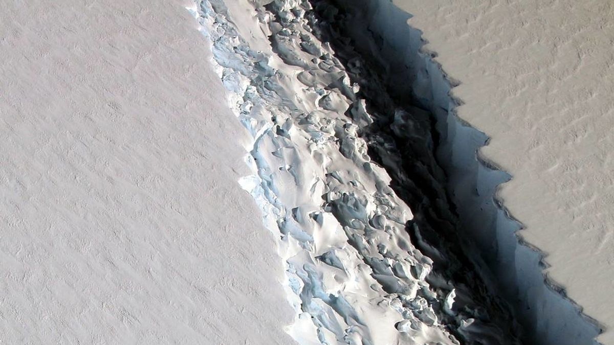 Parte de la grieta en la plataforma de hielo Larsen C
