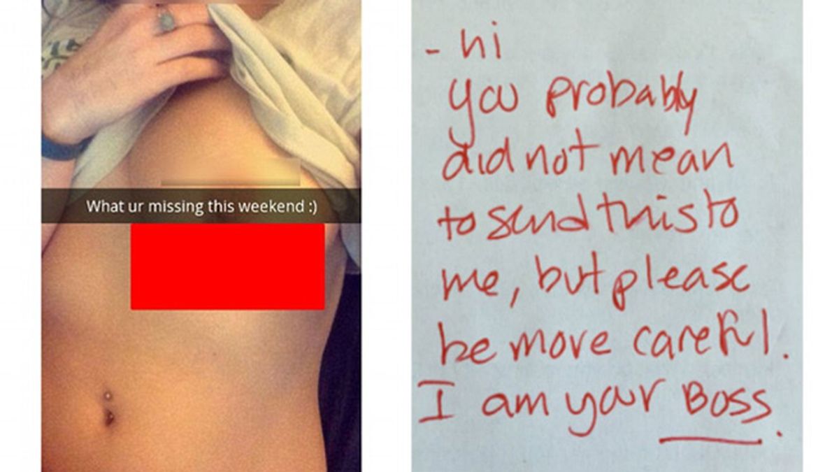 Una joven envía a su jefe una fotografía de sus pechos desnudos por error