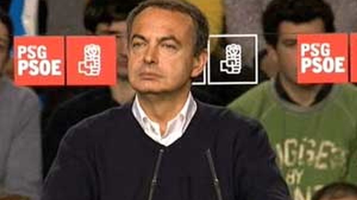 Zapatero, durante el mitin en Ourense. Vídeo: ATLAS