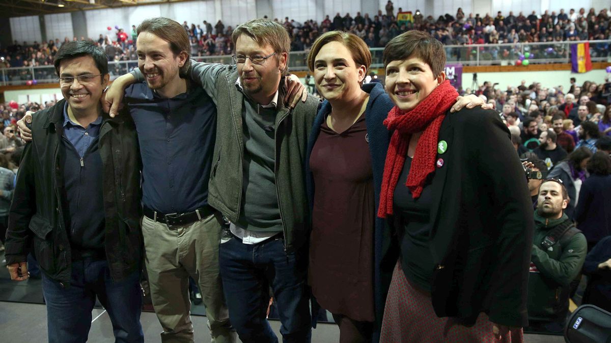 Pablo Iglesias en acto de campaña de En Comú Podem