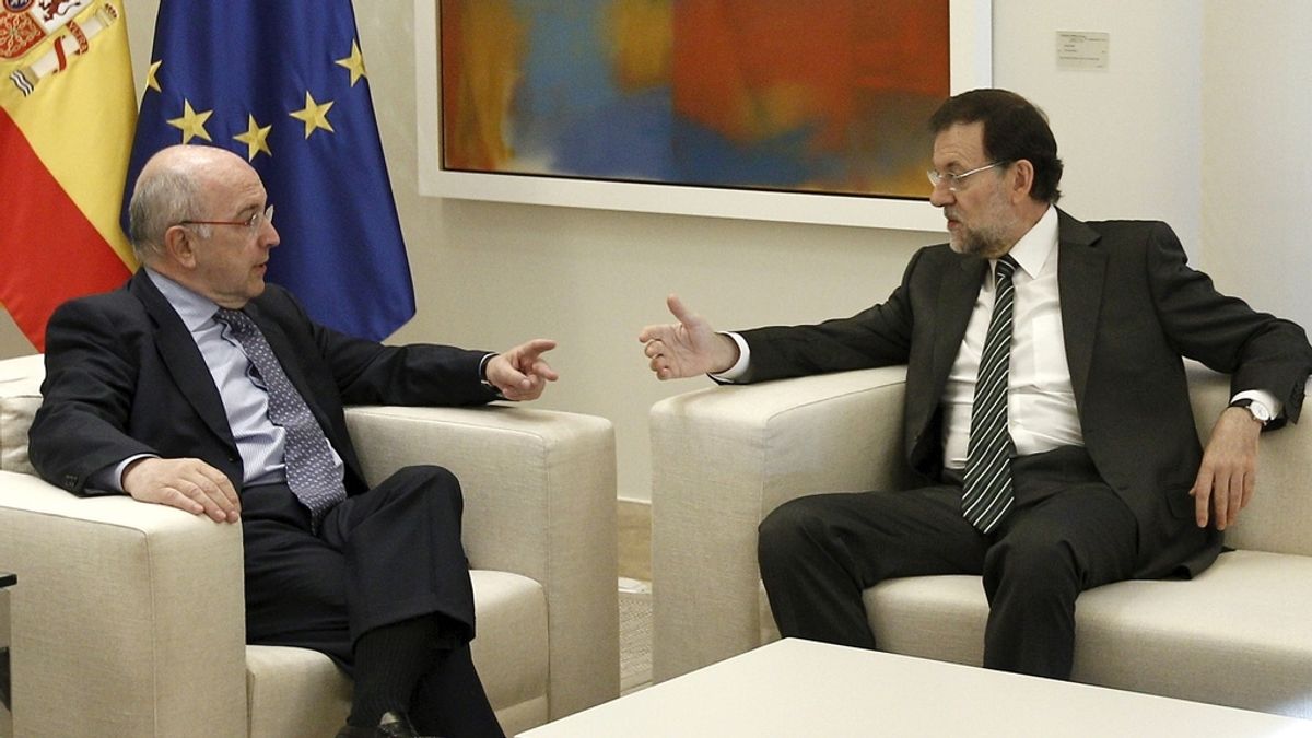 Almunia y Rajoy.