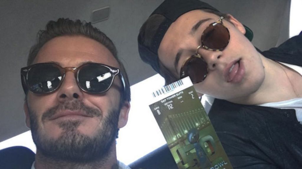 Beckham: "La primera vez de mi chico en la Super Bowl, mirad su cara de emoción"