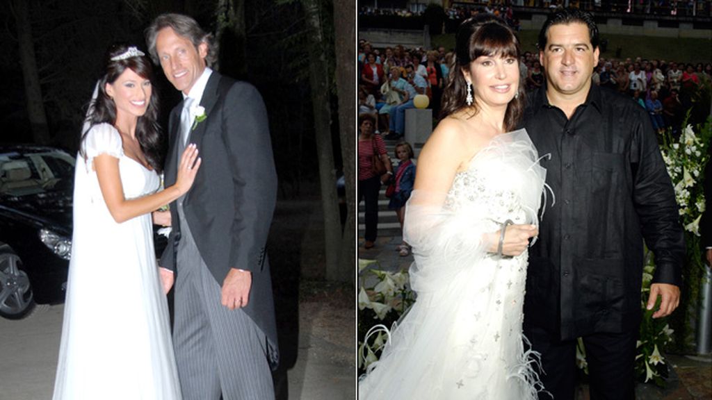 Sonia Ferrer y Carmen Martínez Bordiú, con vestidos de Pronovias el día de su boda