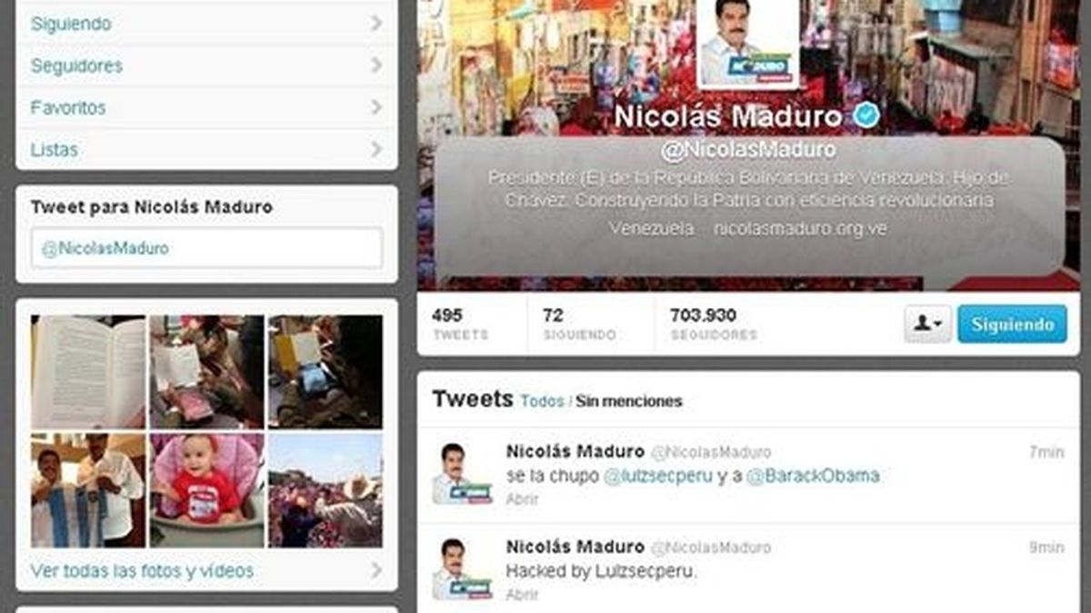 Anonymous hackea la cuenta oficial de Twitter de Nicolás Maduro