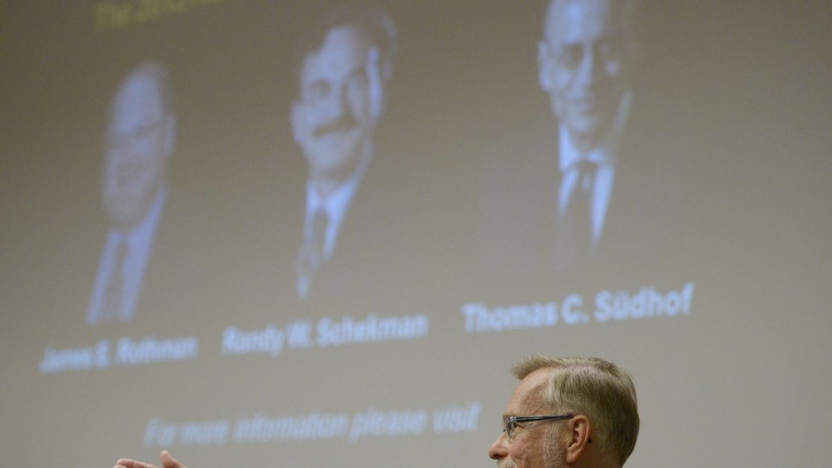Los estadounidenses James E. Rothman y Randy W. Schekman y el alemán Thomas C. Südhof han sido galardonados con el Premio Nobel de Medicina