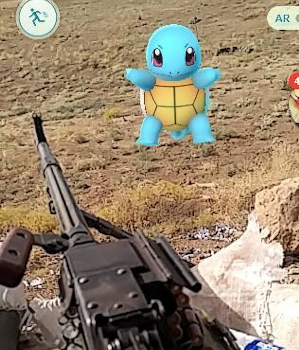 Exmarine estadounidense jugando al Pokemón Go mientras lucha contra el ISIS