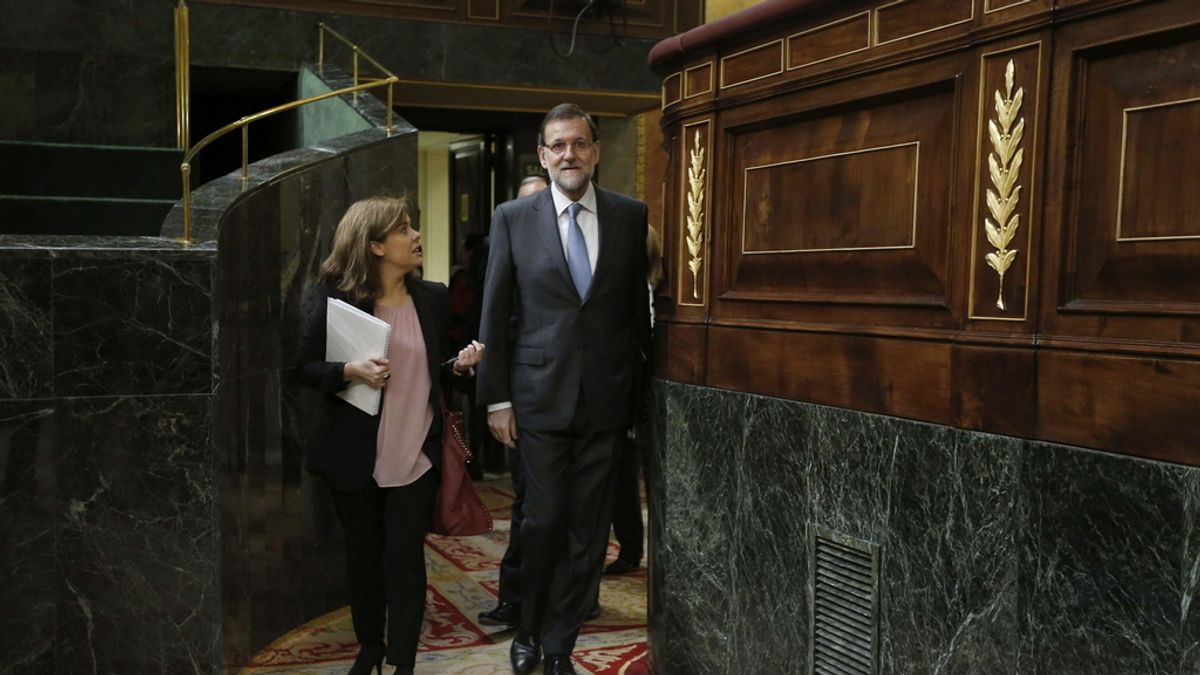 Mariano Rajoy a su llegada a la sesión de control