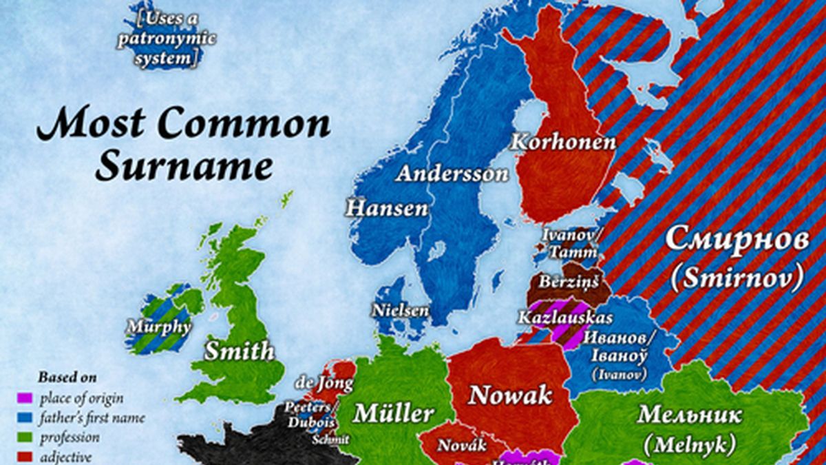 Los apellidos más comunes de Europa