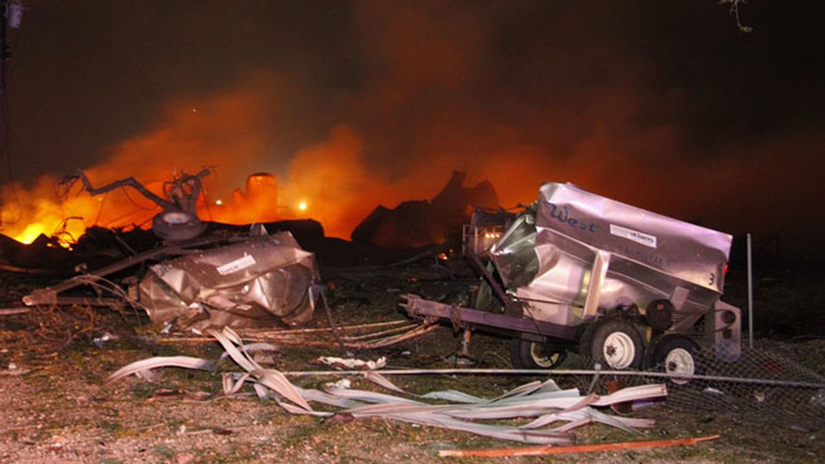 Las imágenes de la explosión en la fábrica de Texas
