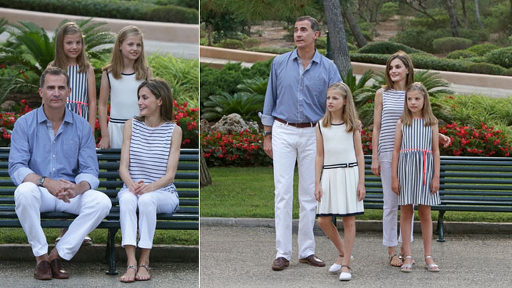 Los reyes Felipe y Letizia junto a sus hijas, la princesa Leonor y la infanta Sofía