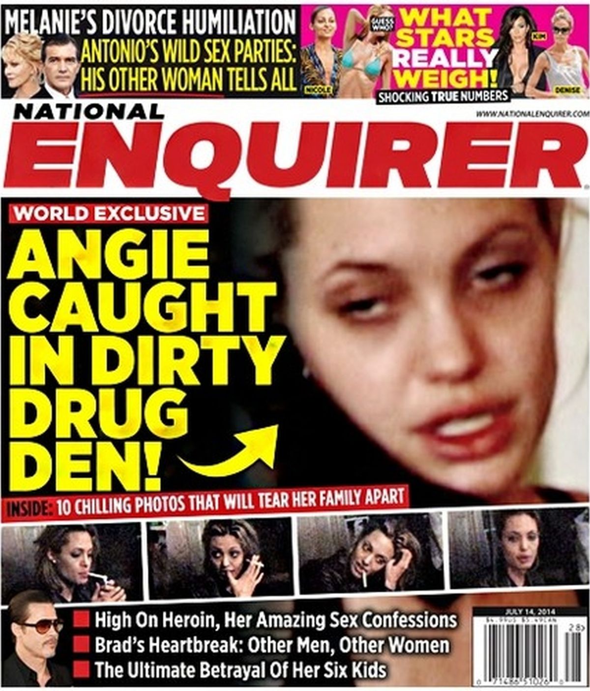 Angelina Jolie, Enquirer, drogas