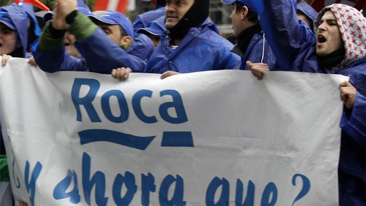 Manifestaciones tras el ERE temporal de 2008 en Roca