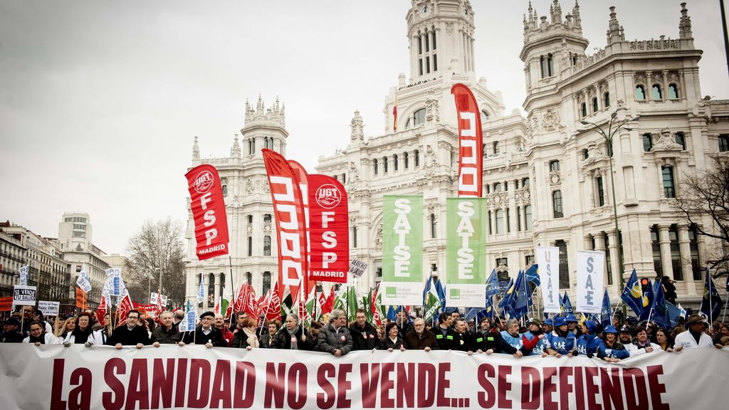 Marea blanca en Madrid. Foto: EFE