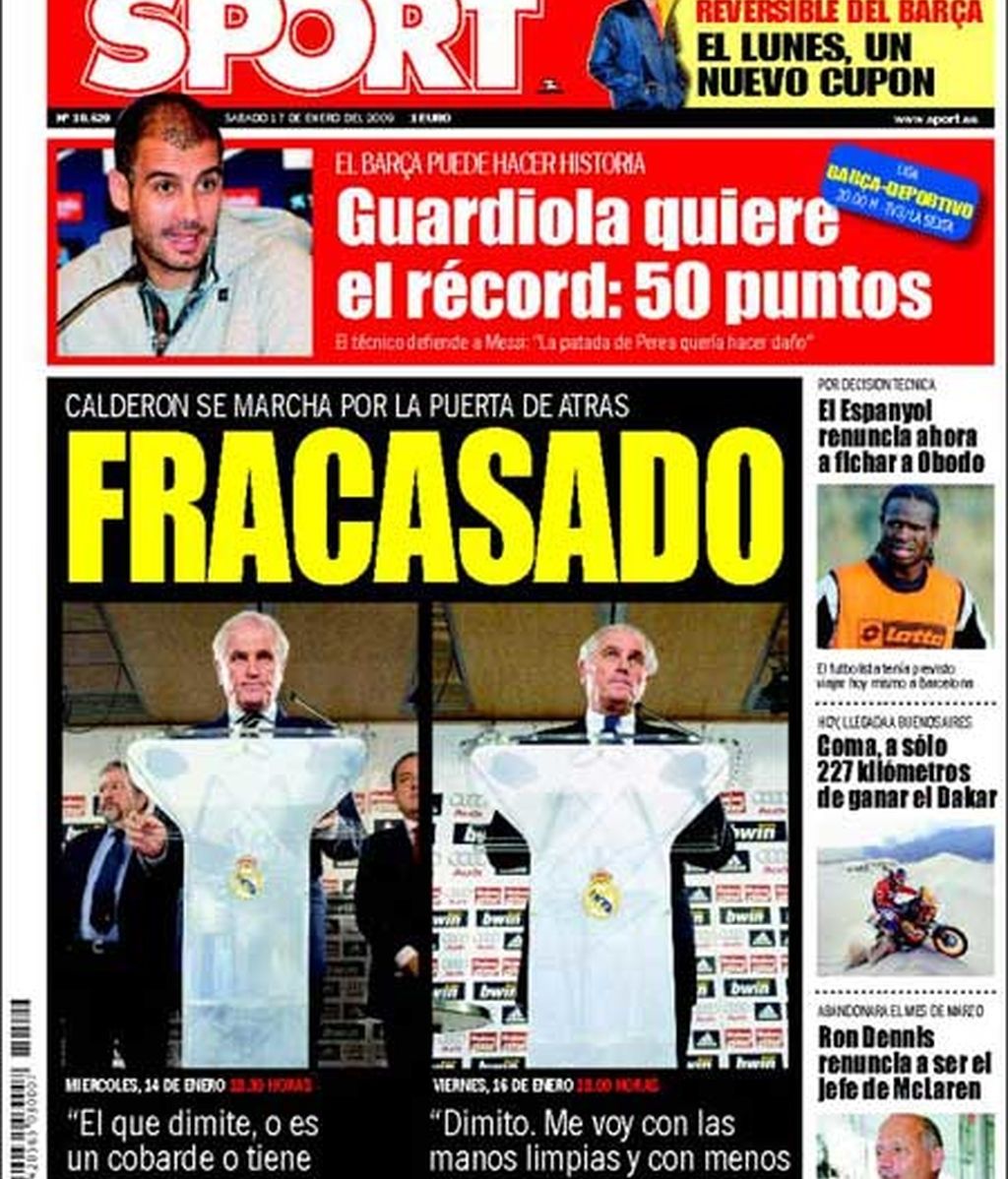 La marcha de Calderón en las portadas