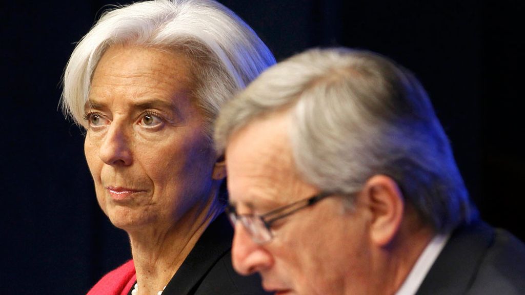 Jean-Claude Juncker y Christine Lagarde, en una reunión el Eurogrupo Jean-Claude Juncker y Christine Lagarde, en una reunión el Eurogrupo