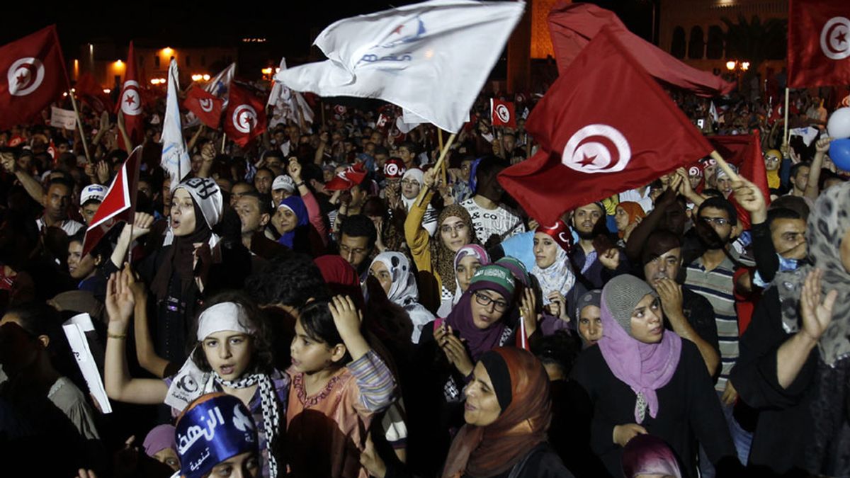 Manifestaciones pacíficas en Túnez