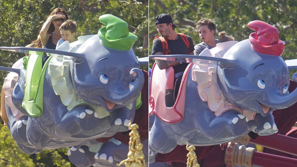 Los Beckham se lo pasan pipa en Disneyland mientras Victoria no cambia el gesto