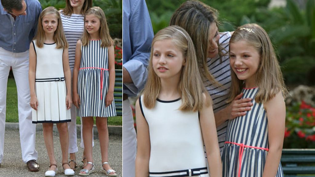 Los reyes Felipe y Letizia junto a sus hijas, la princesa Leonor y la infanta Sofía