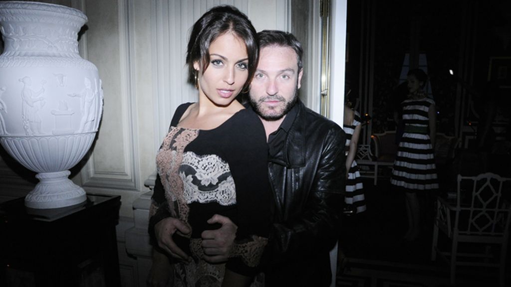 Hiba Abouk, de Dolce & Gabbana, y David Sánchez