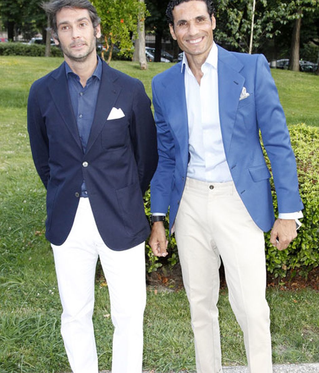 Los toreros Sebastián Palomo Linares junto a Óscar Higares
