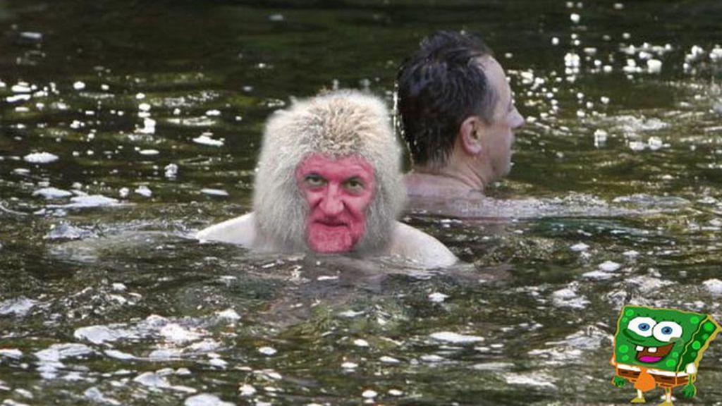 El baño del presidente en el río Umía