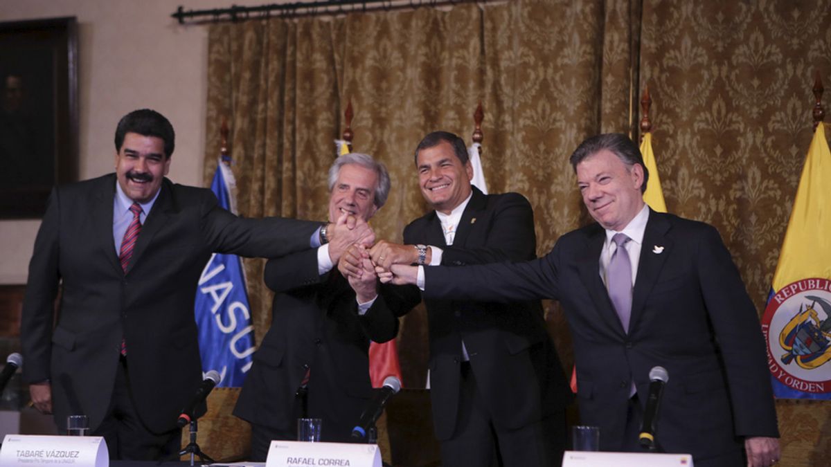 Reunión entre Maduro y Santos