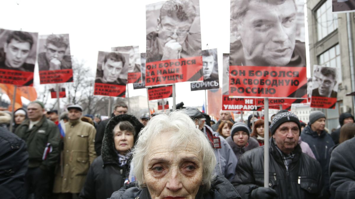 Marcha en Moscú en protesta por la muerte de Boris Nemtsov