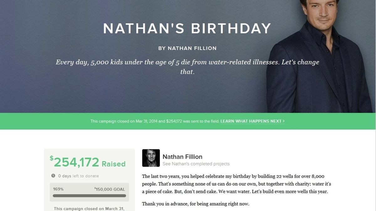 Nathan Fillion, de Castle, celebra su cumpleaños con una subasta solidaria