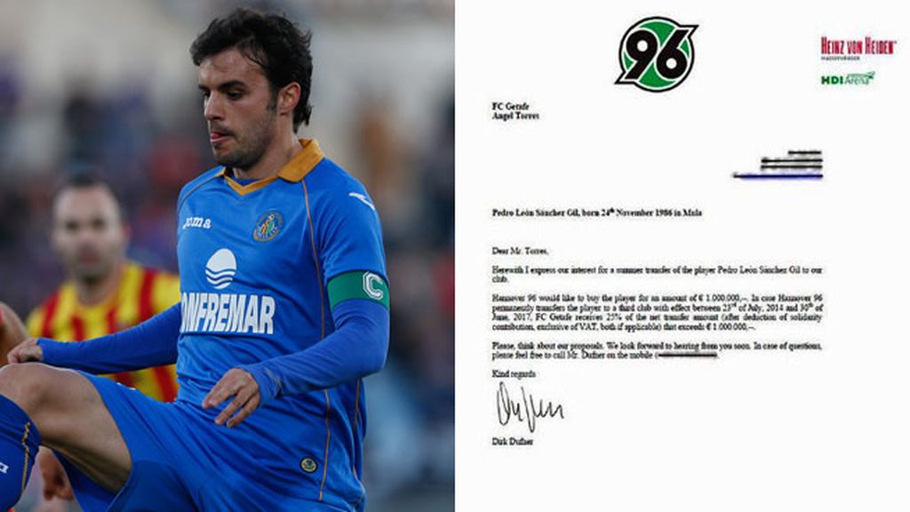 Pedro León y la carta del Hannover 96 Pedro León y la carta del Hannover 96