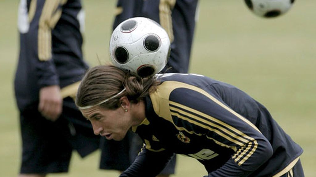 Sergio Ramos durante el entrenamiento del equipo en Neustift