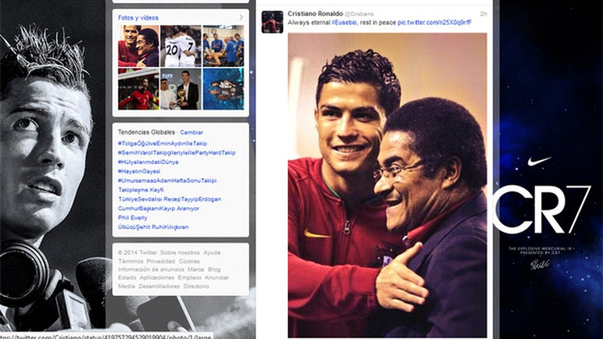 Cristiano Ronaldo se despide de Eusebio en Twitter
