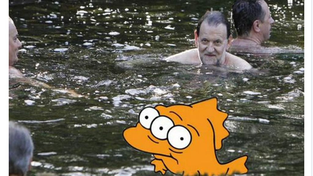 El baño del presidente en el río Umía